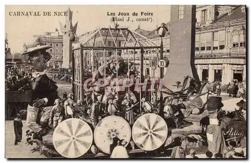 Cartes postales Fete Foraine Carnaval de Nice Les jeux de foire