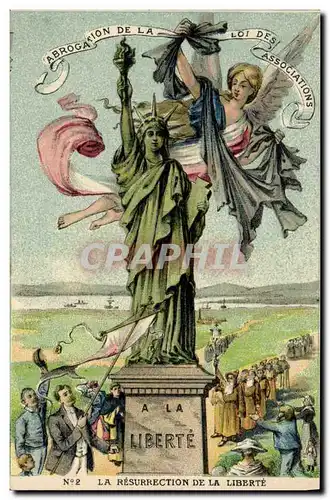 Cartes postales Fantaisie Surrealisme Statue de la liberte La resurrection de la liberte