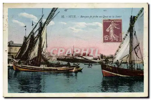 Cartes postales Bateau de peche Sete Barque de peche au quai de la sante