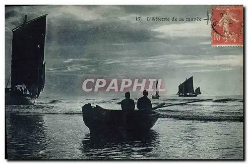 Cartes postales Bateau de peche L'attente de la maree