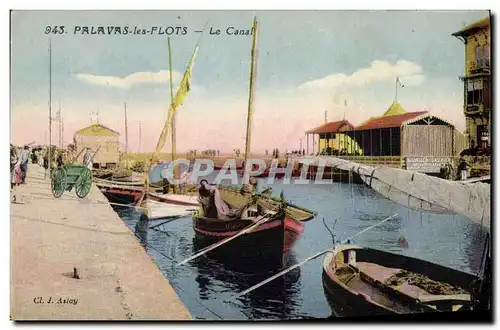 Ansichtskarte AK Bateau de peche Palavas les Flots le canal