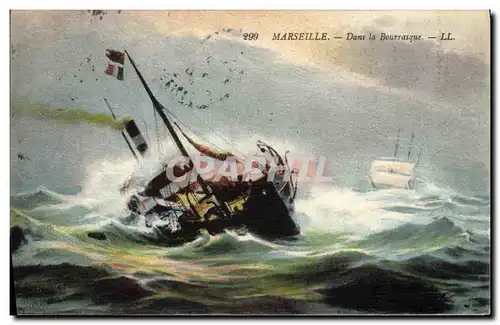 Cartes postales Bateau arseille Dans la bourrasque