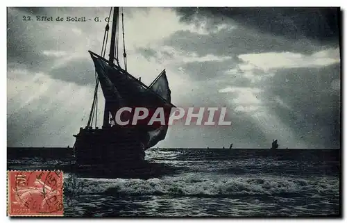 Cartes postales Bateau de peche Effeet de soleil