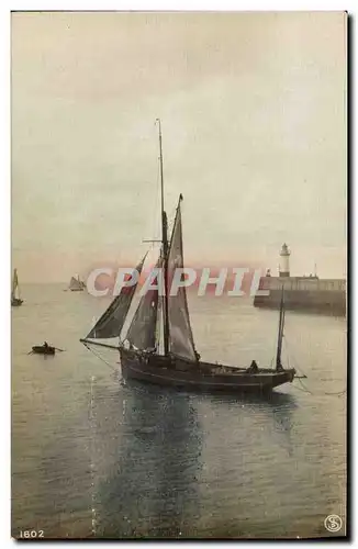 Ansichtskarte AK Bateau de peche Phare (carte toilee)