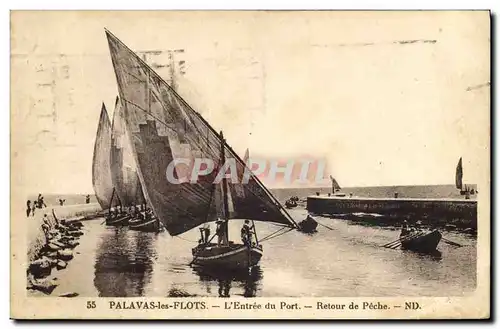 Ansichtskarte AK Bateau de peche Palavas les Flots l&#39entree du port