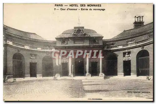 Cartes postales Paris Hotel des Monnaies entree du monnayage