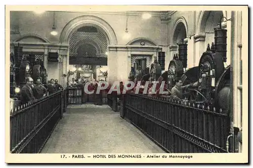 Cartes postales Paris Hotel des Monnaies Atelier du monnayage