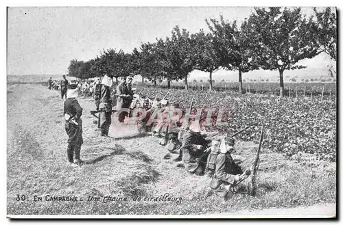 Ansichtskarte AK Militaria En campagne Une chaine de tirailleurs