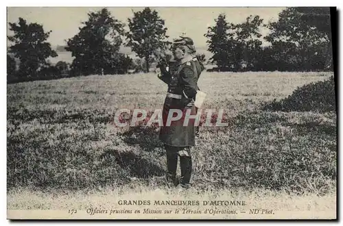 Cartes postales Militaria Grandes manoeuvres d&#39automne Officiers prussiens en mission sur le terrain d&#39ope