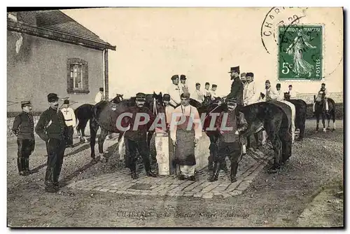 Cartes postales Militaria Chartres Le quartier L&#39abreuvoir Chevaux Cheval