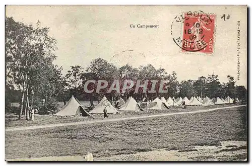 Cartes postales Militaria Un campement