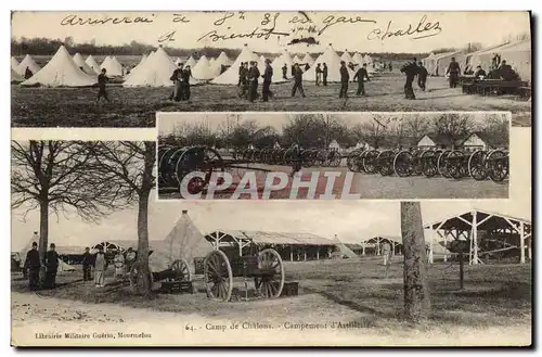 Ansichtskarte AK Militaria Camp de Chalons Campement d&#39artillerie