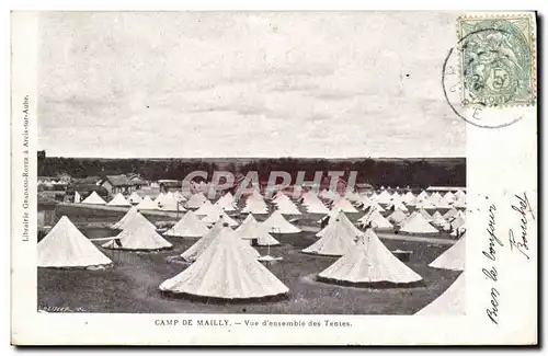 Cartes postales Militaria Camp de Mailly Vue d&#39ensemble des tentes