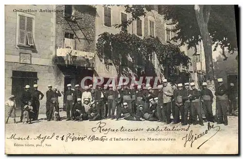 Ansichtskarte AK Militaria Groupe d&#39infanterie en manoeuvres