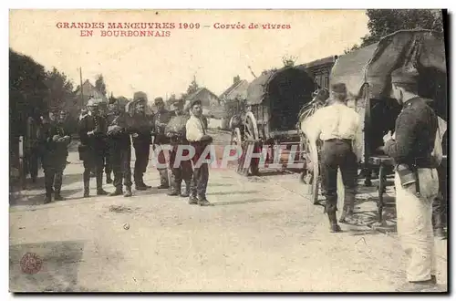 Ansichtskarte AK Militaria Grandes manoeuvres 1909 Corvee de vivres en Bourbonnais