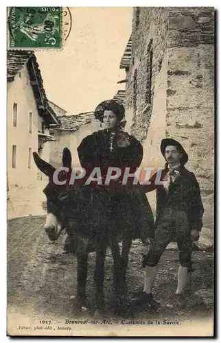 Cartes postales Folklore Bonneval sur Arc Costumes de Savoie Ane Mule