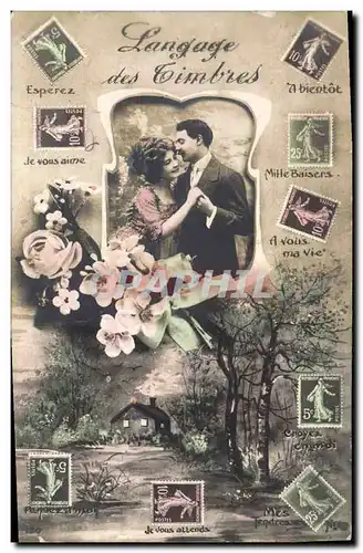 Cartes postales Langage des timbres Semeuse