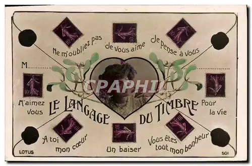 Cartes postales Langage du timbre Semeuse 10c