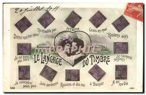 Cartes postales Langage du timbre Semeuse