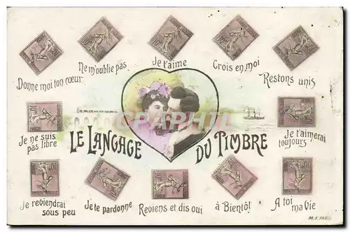Cartes postales Langage du timbre Semeuse