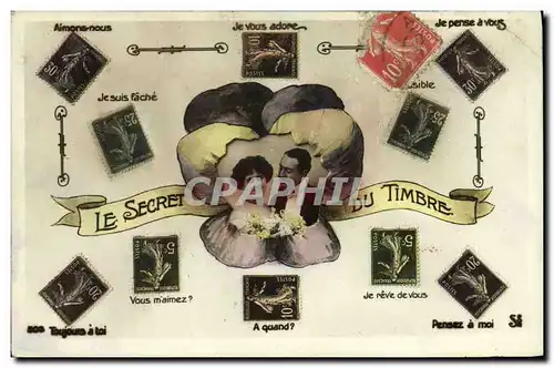 Cartes postales Le secret du timbre Semeuse