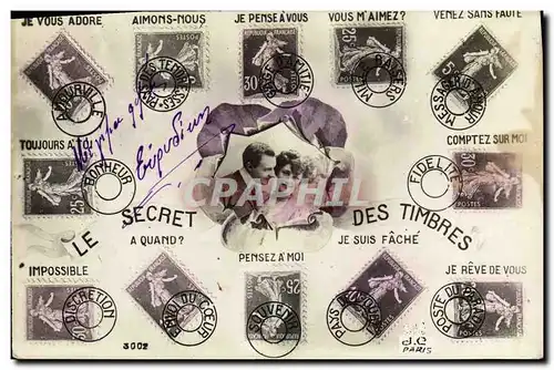 Cartes postales Le secret des timbres Semeuse