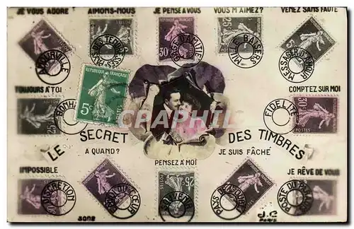 Cartes postales Le secret des timbres