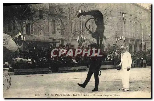 Ansichtskarte AK Fete Foraine Aix en Provence Le Corso Homme singe acrobate