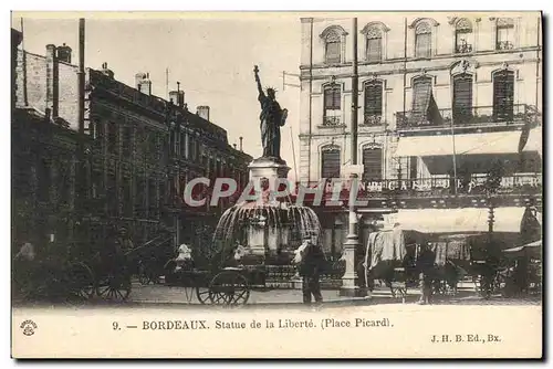 Cartes postales Statue de la Liberte Bordeaux Place Picard