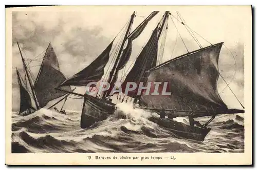 Ansichtskarte AK Bateau de peche Barques de peche par gros temps