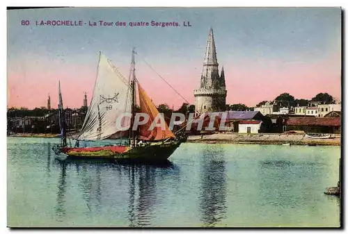 Ansichtskarte AK Bateau de peche La Rochelle La tour des quatre Sergents