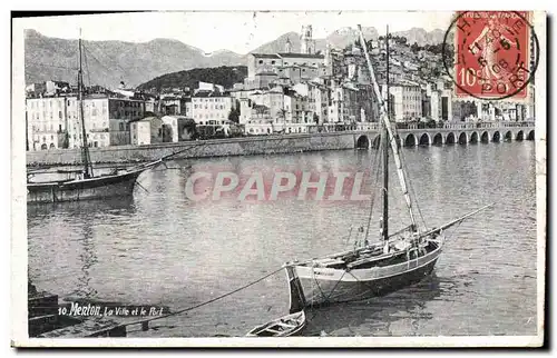 Ansichtskarte AK Bateau de peche Menton La ville et le port