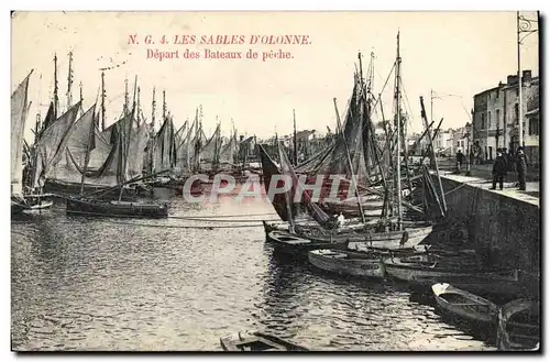 Cartes postales Bateau de peche Les Sables d&#39Olonne Depart des bateaux de peche