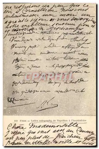 Ansichtskarte AK Histoire Napoleon 1er Fixin Lettre autographe de Napoleon a l&#39imperatrice