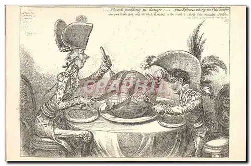 Cartes postales Histoire Napoleon 1er Le plum pudding en danger