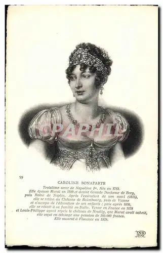 Cartes postales Histoire Napoleon 1er Caroline Bonaparte