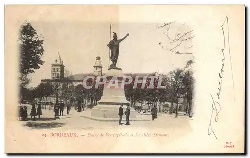 Cartes postales Bordeaux Statue de Vercingetorix et les allees Damour