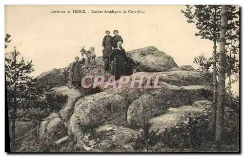 Cartes postales Environs de Tence Roches druidiques de Crouillac Chevre