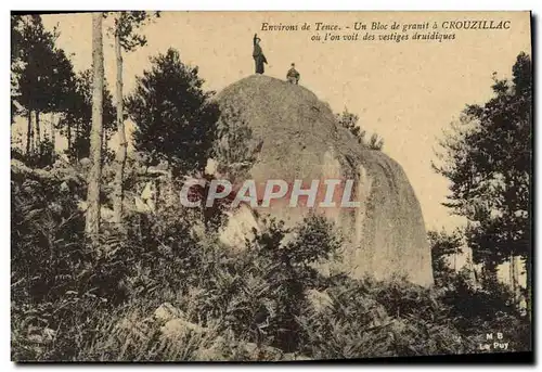 Cartes postales Environs de Tence Un bloc de granit a Crouzillac Vestiges druidiques