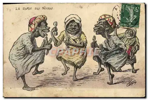 Ansichtskarte AK Fantaisie Afrique du Nord Illustrateur La danse des Negros