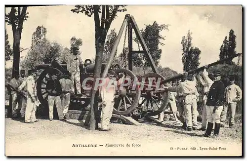 Cartes postales Militaria Artillerie Manoeuvre de force