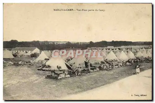 Ansichtskarte AK Militaria Mailly le CAmp Vue d&#39une partie du camp