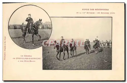 Ansichtskarte AK Militaria Revue des reservistes de la 11eme division 1899 Le general de Cornulier Luciniere et s