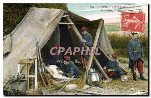 Cartes postales Militaria Infanterie Sous la tente