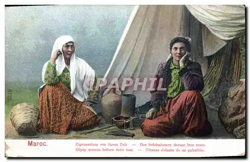 Cartes postales Maroc DEs bohemiennes devant leur tente