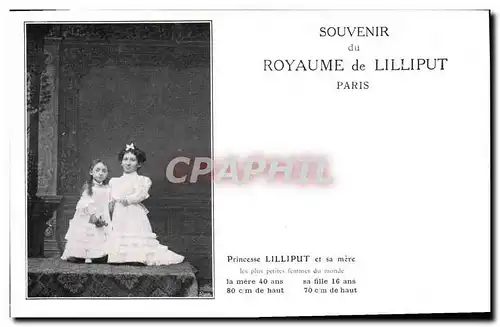 Cartes postales Nains Royaume de lilliput Princesse Lilliput et sa mere