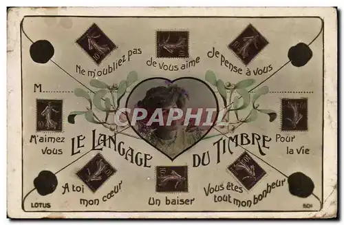 Cartes postales Langage du timbre Semeuse 10c