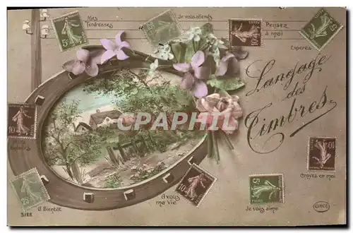 Cartes postales Timbres Semeuse Fer a cheval