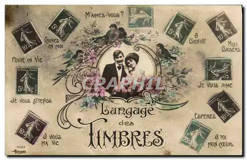 Ansichtskarte AK Langage des timbres Semeuse 10c 5c