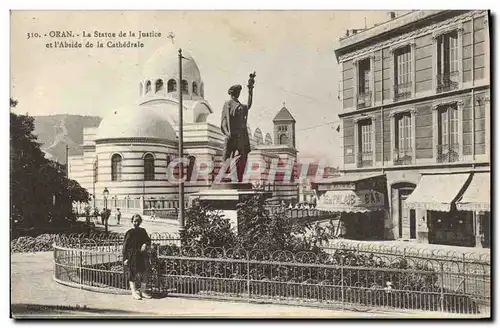 Ansichtskarte AK Statue de la liberte et l&#39abside de la cathedrale Algerie Oran